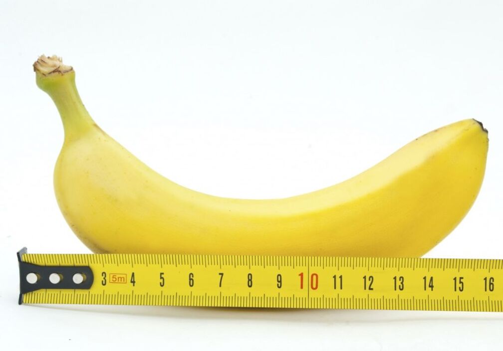 Мерењето со банана го симболизира мерењето на пенисот по операцијата за зголемување